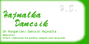 hajnalka dancsik business card